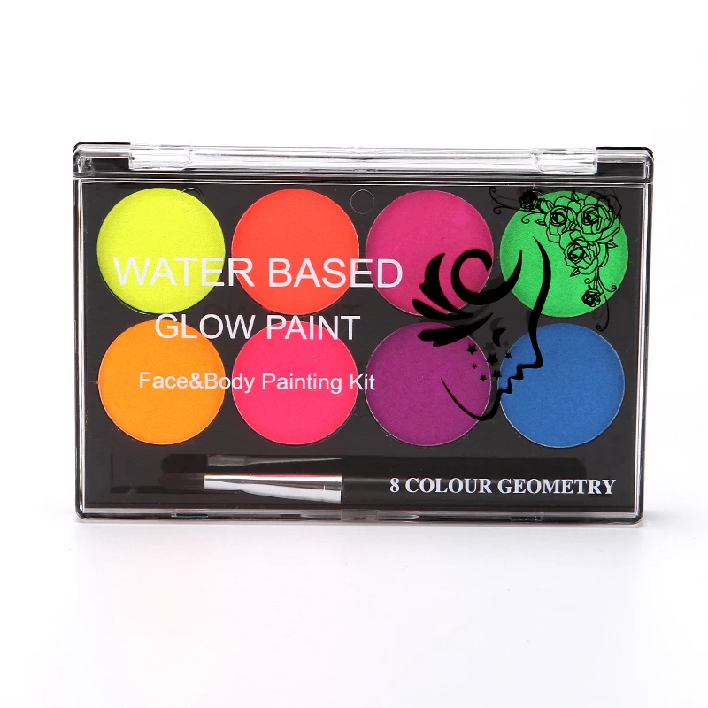 8 Colors luminiscent paint Face Body Art Paint UV glow in the dark makeup Party Fancy Dress Beauty pintura  face body paint