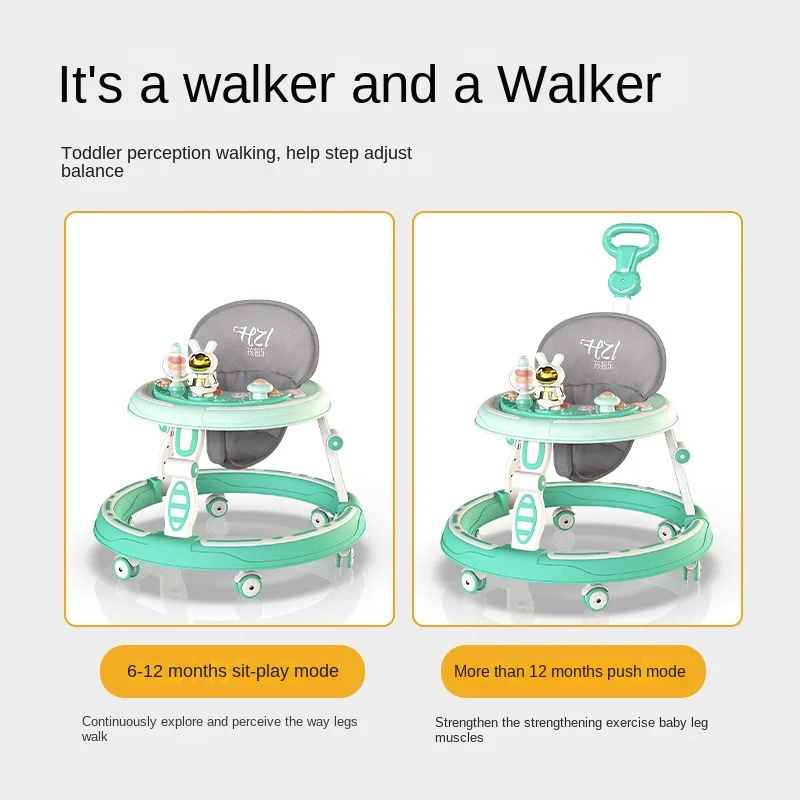 Baby Zhile Anti-O-Leg Anti-Rollover Walkers for 6-18 Months Foldable Plastic Frame Safety First Baby Toys for Kids Walking