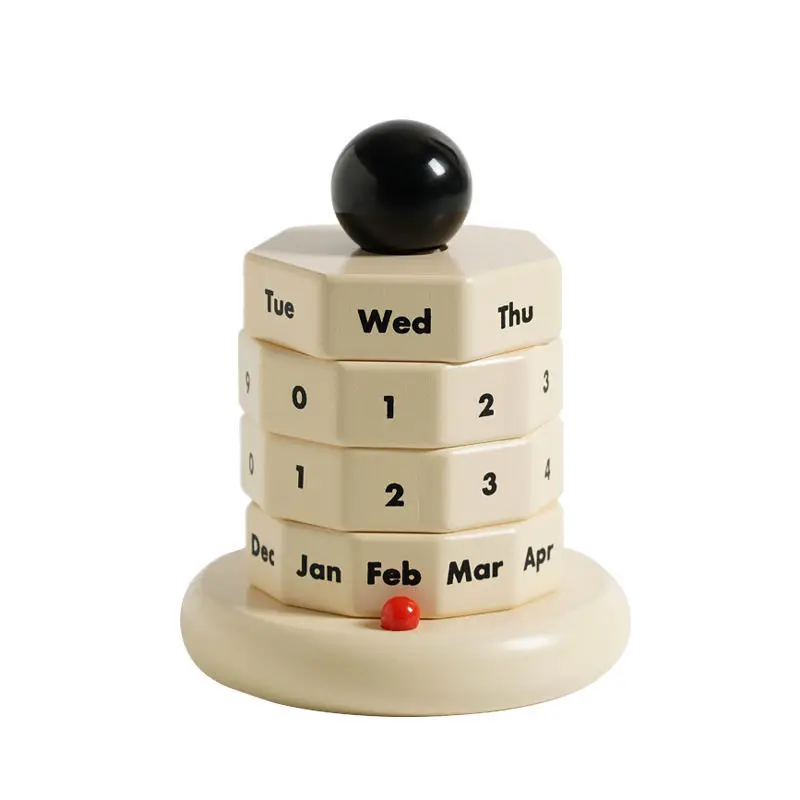 Eurolucky Gifts Crafts Wooden Rotary Desk Craft Wood Calendar Wood Decorations For Home