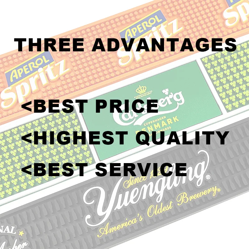 High Quality custom logo  bar mat silicone pvc black  jagermeister bar mat