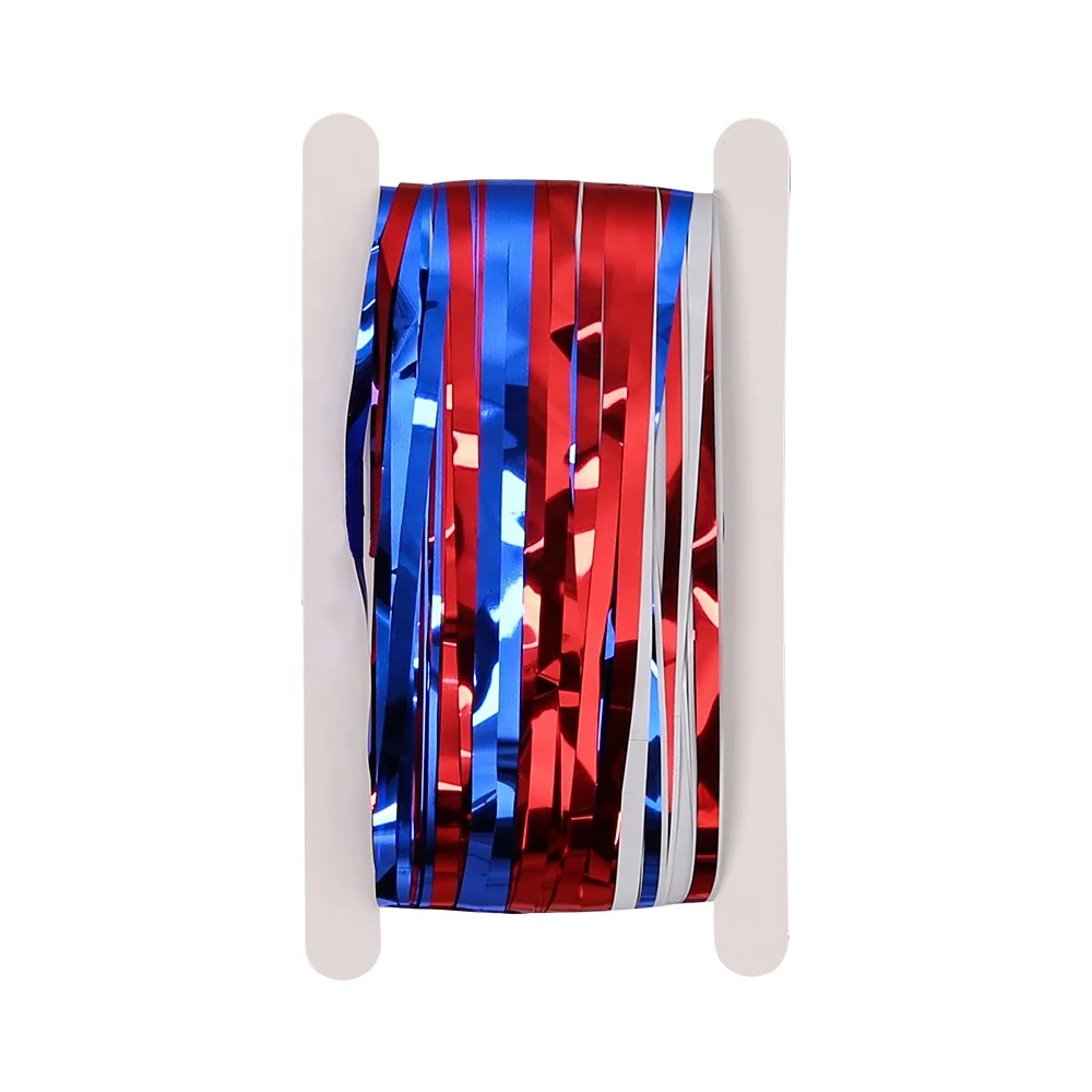 4th of July Red White Blue Tinsel Foil Fringe Curtains DIY Garland Independence Day Party Photo Booth Props Backdrop