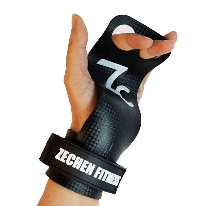 2 hole Carbon palm protect fitness gym guard weight lifting grip