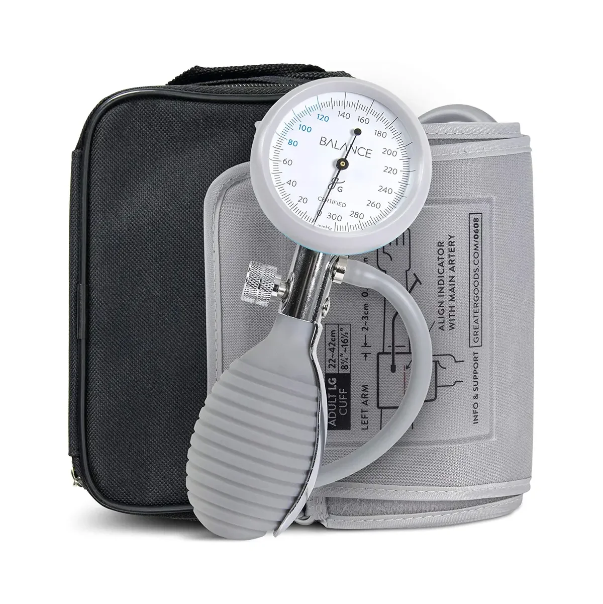 Sphygmomanometer - Manual Blood Pressure Cuff with Combined Bulb, Dial, and Air Valve, Large, Extra-Comfortable, Premium Cuff