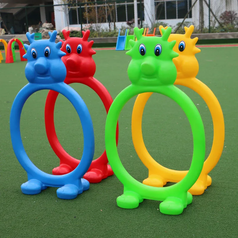Kids outdoor indoor playground tunnel plastic game hurdles hippo drilling caves toys 4pcs/set