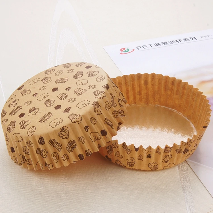 Disposable Cupcake Liner Muffin Paper Baking Cups PET Coated Paper Bread Cake Paper Baking Pans In a Variety of Colors and Sizes