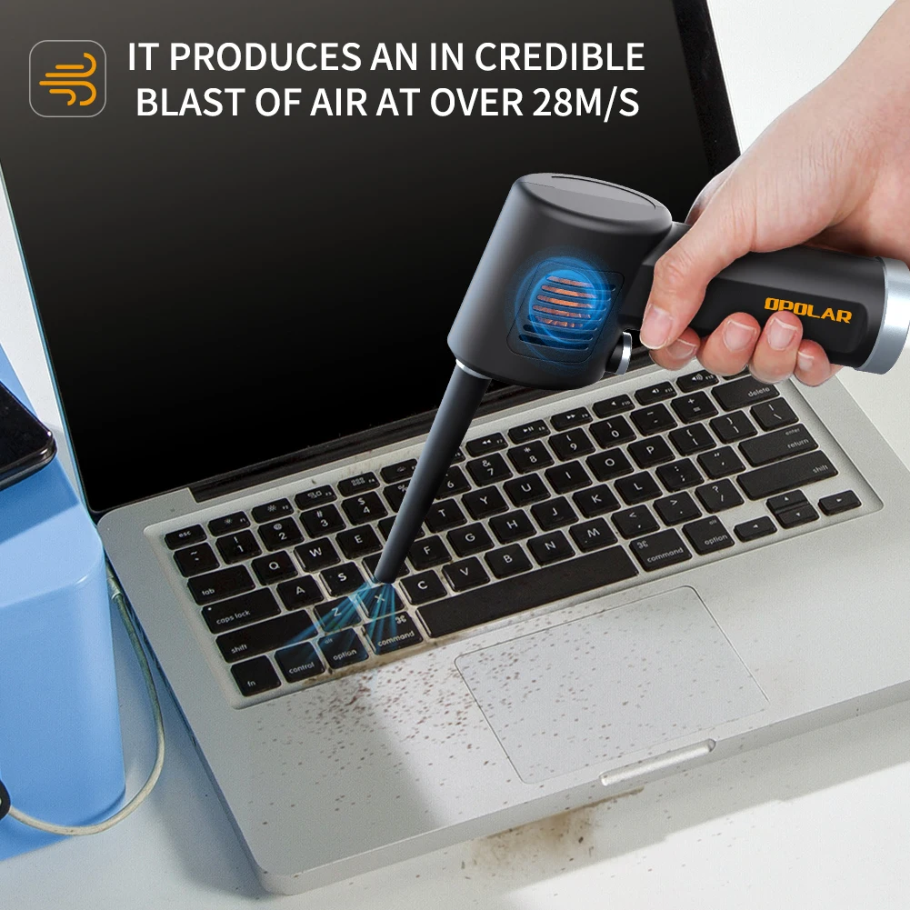 OPOLAR Electric Air Duster Rechargeable Computer Car Keyboard Portable Air Blower Duster Compressed Cordless Electric Air Duster