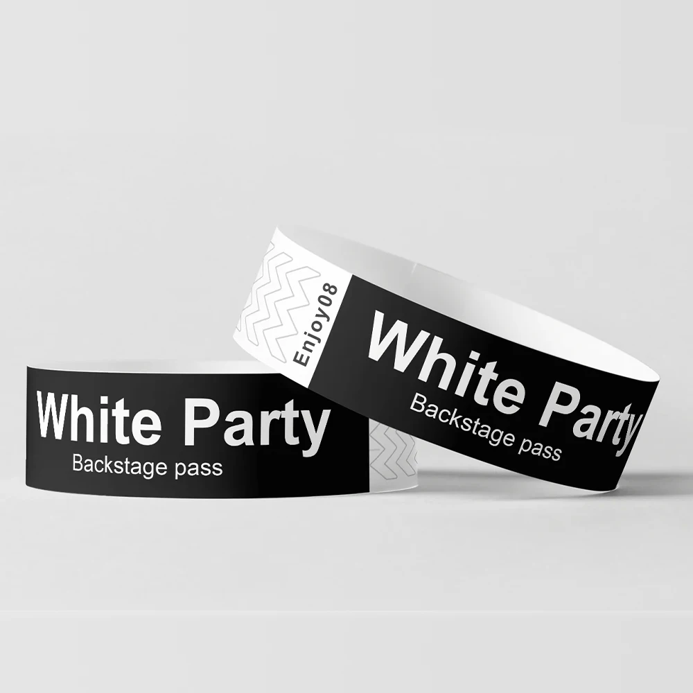 Custom high quality adhesive Wrist Bands paper Bracelets VIP Wristbands Identification Wristbands for Events day