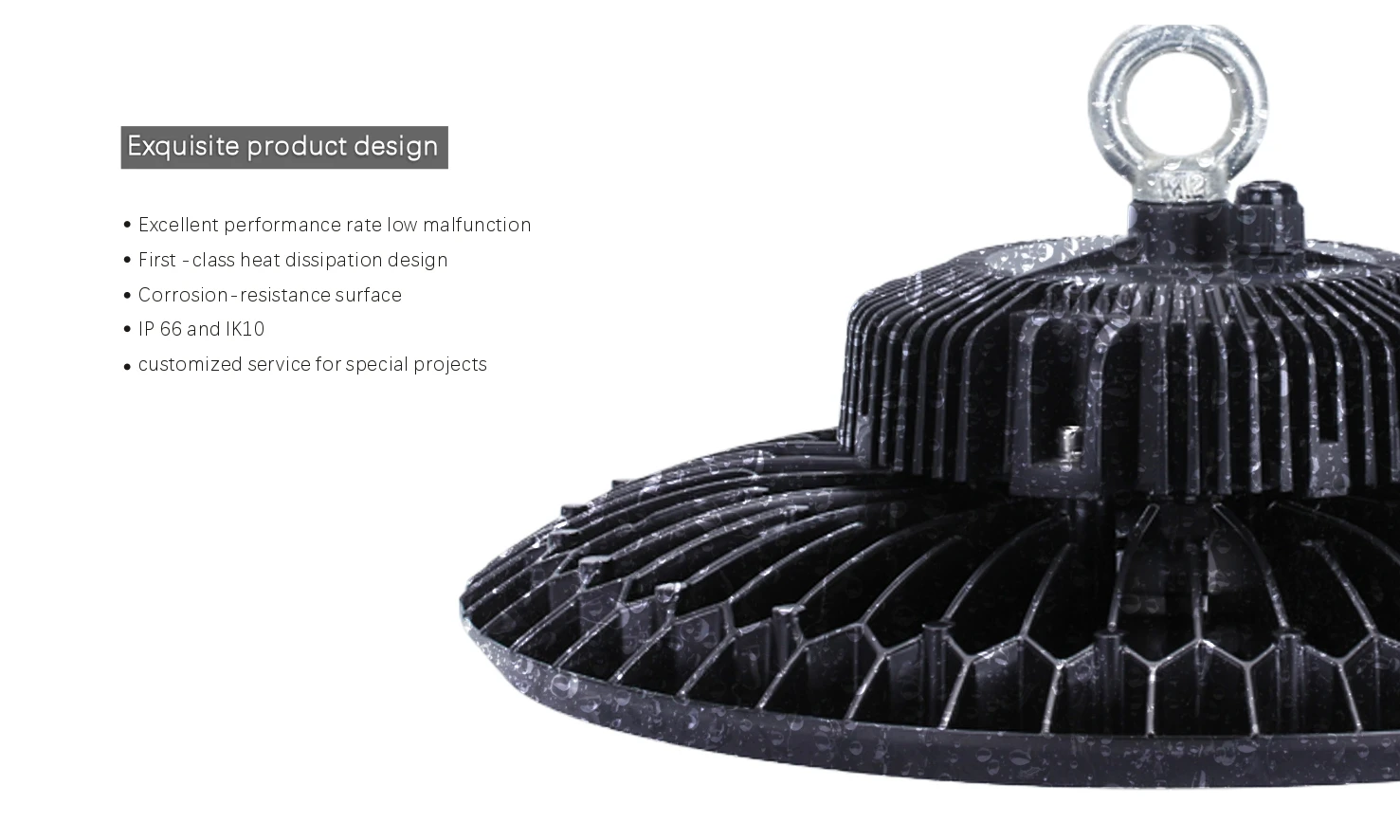 NLC DLC List UFO Led High Bay Light With smart microwave sensor inside Degree reflector 180LM/W