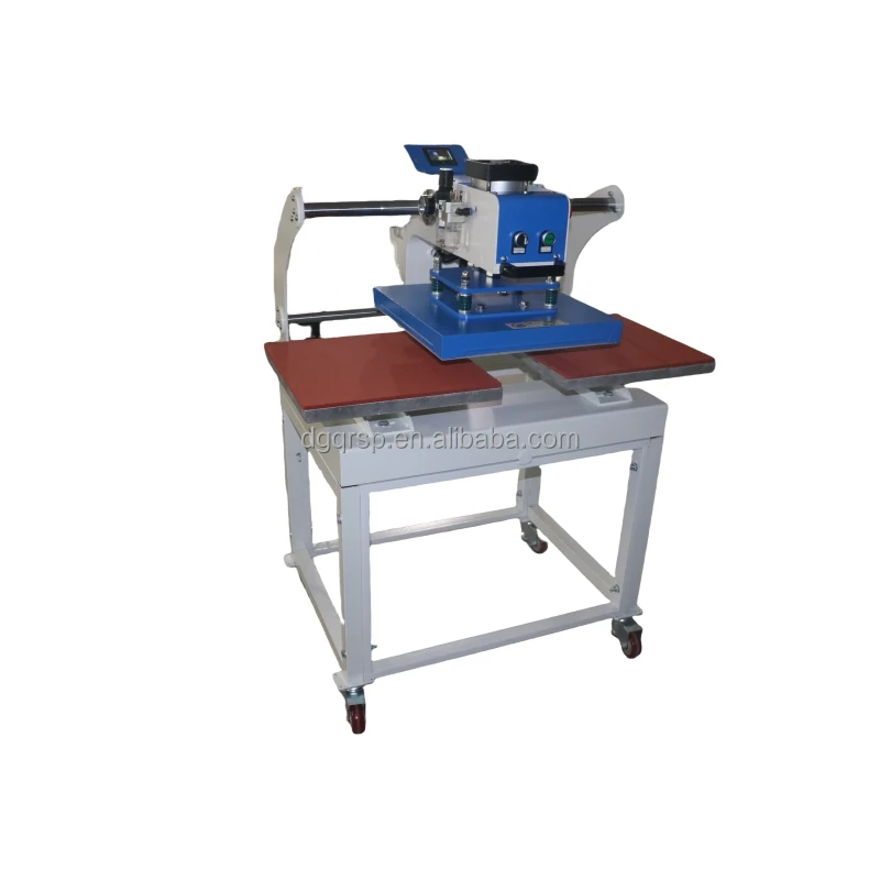 Down-sliding pneumatic double station heat press machine for t shirt