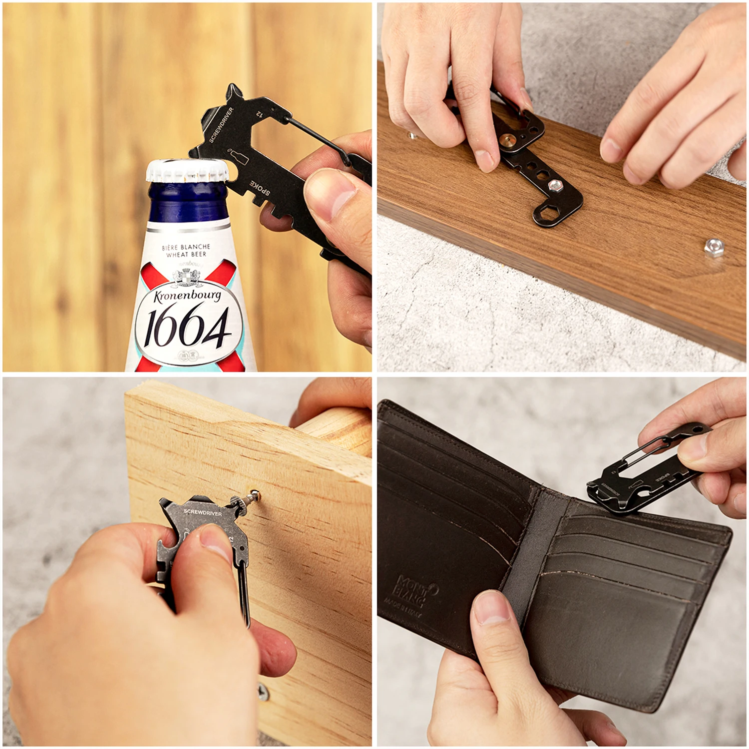 
PockeTool 1,0 повседневное использование новый дизайн Выживание 10 в 1 инструмент для повседневного использования карабин защелка Отвертка открывалка для бутылок брелок 