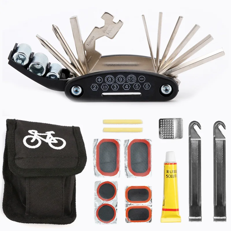 Cheapest Multifunction Mini Cycle Tire Repair Tool Set Wholesale Multifunction Wrench Chain Repair Tool Set