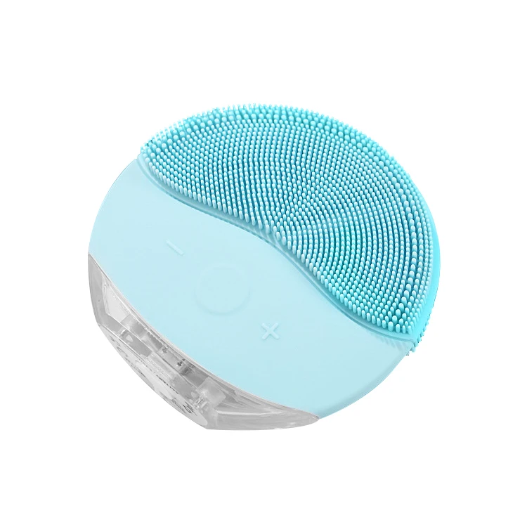 cepillo facial silicona  wireless mini  pink custom color  double sides electric sonic silicone facial cleansing brush