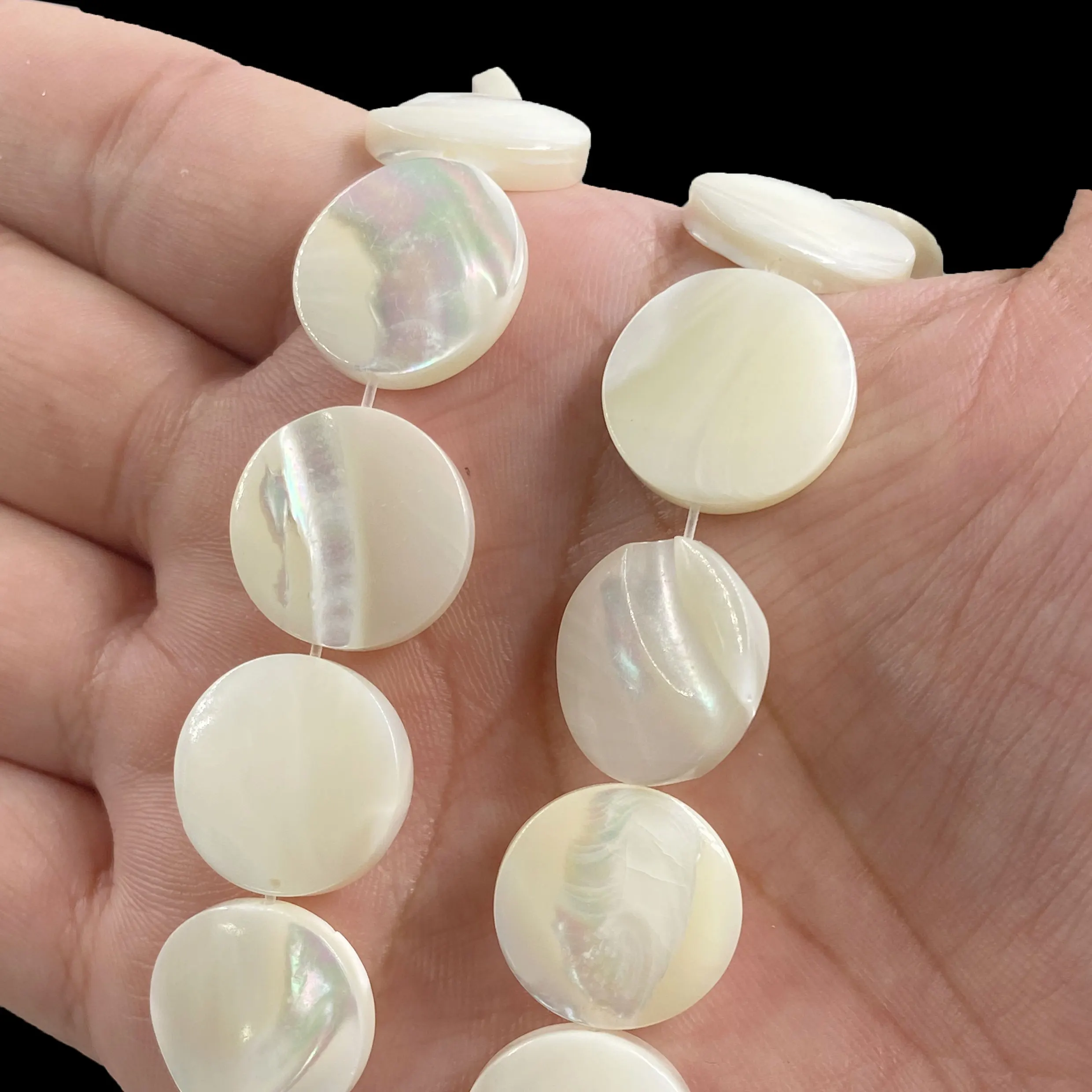 Fashion Baroque Natural Pearl Loose Beads Creative Natural White Flat Round Shape Shell Beads for Jewelry Making