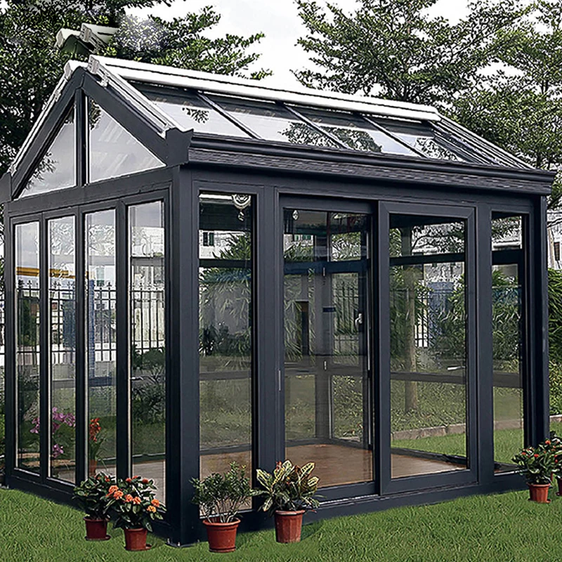 China Factory Winter Conservatory Garden House Aluminium Glass Sunroom Houses Prefabricated