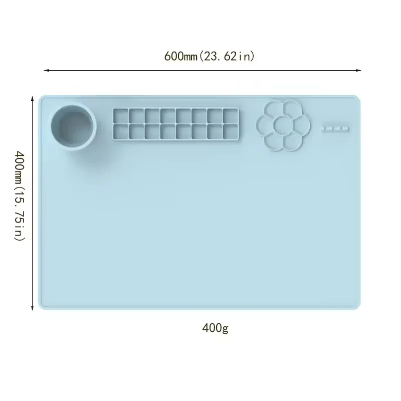 Best Sell Silicone Craft Mat, Silicone Art Painting Nonstick Artist Silicone Drawing Sheet Mat with Cup