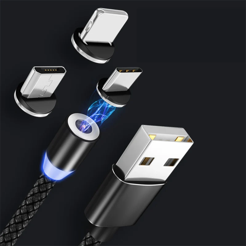  Магнитный адсорбционный кабель типа C для IOS Micro Usb магнитный 3 в 1 быстрой
