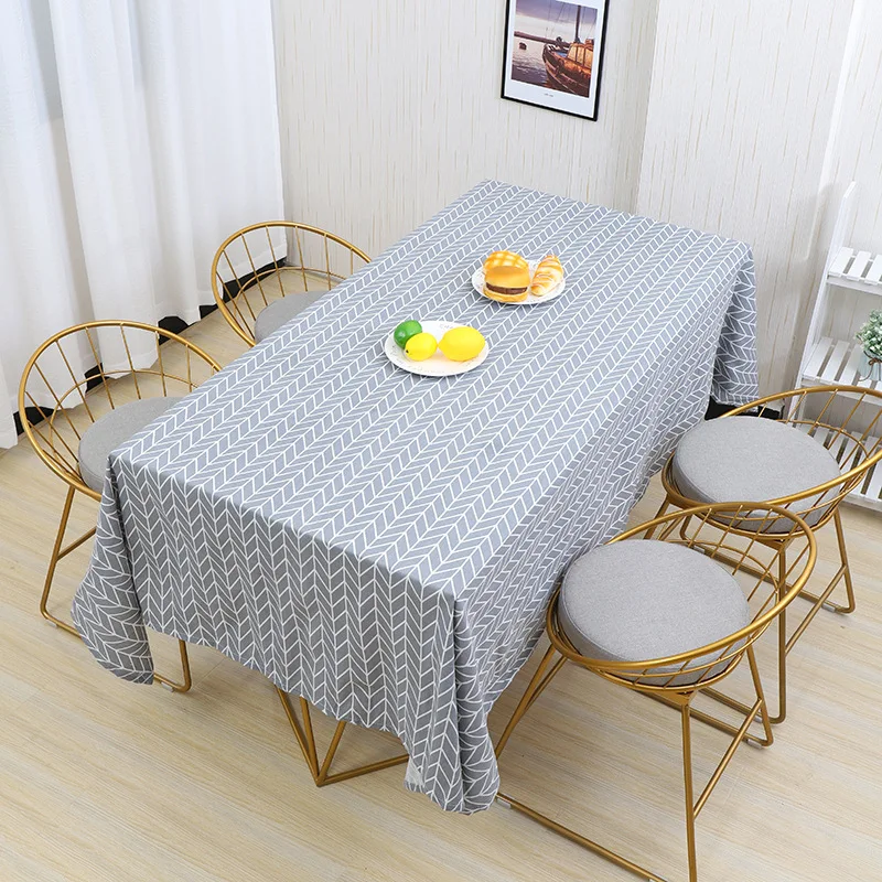 Oilcloth Waterproof Cotton Linen Rectangular Table Cloth For Dining Table Home Party Hotel Table Decoration Cloth