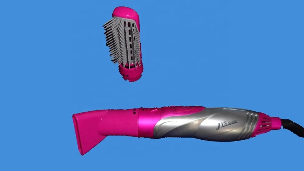 CE GS CB approved 800W~1000W hot air hair brush hair straightener with two interchangeabkle styling attachments