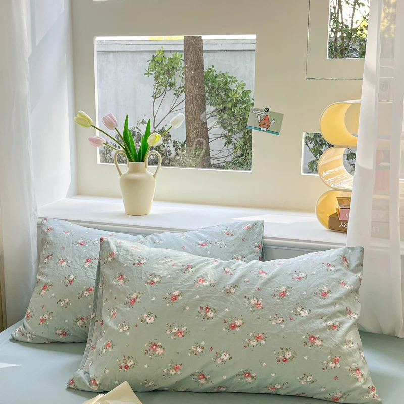 Printed Real Soft 100% Polyester Bed Comforter Cover and Pillowcase Set Washed Microfiber Bedding Set