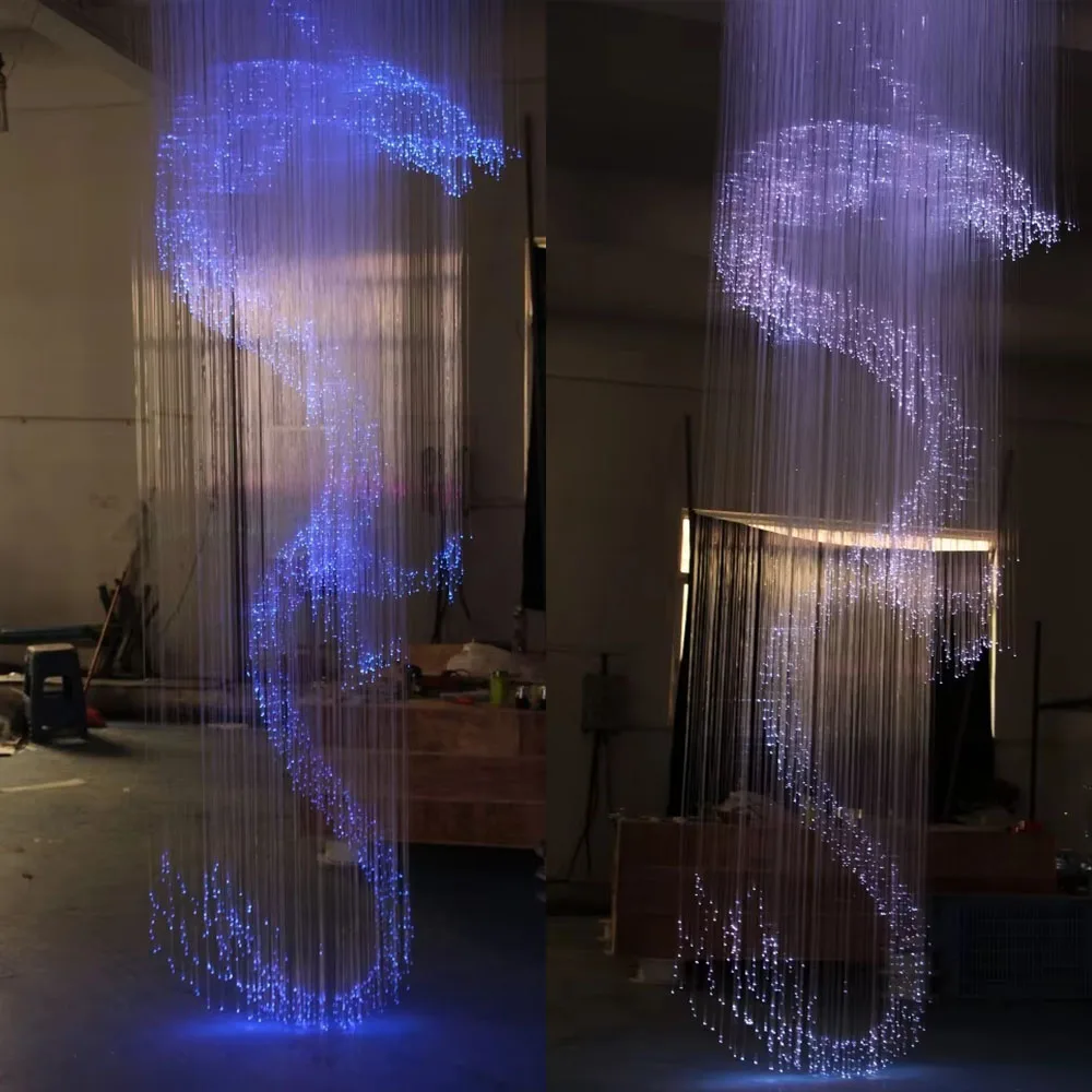 Hot sale 3D eagle chandelier RGB optic fiber light 7 colors for shopping mall club