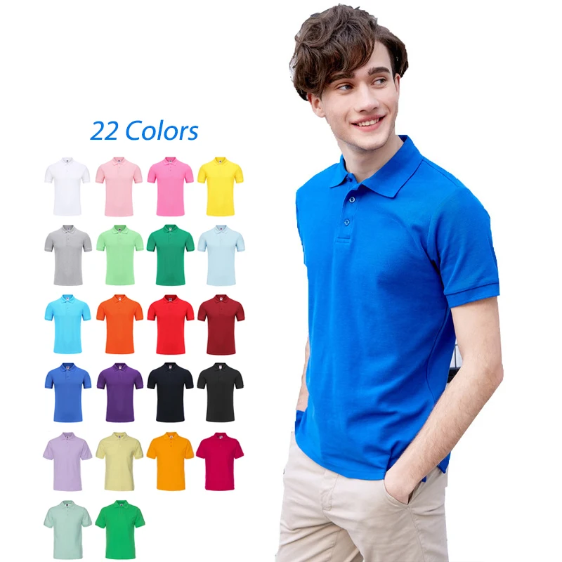 Custom clothes new cotton v neck solid color sports mens and womens casual polo shirts