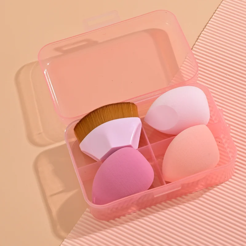 Latex-Free Mushroom Blender Sponge with Handle Multi-Use Easy-Clean Beauty Puff for Makeup Includes Case
