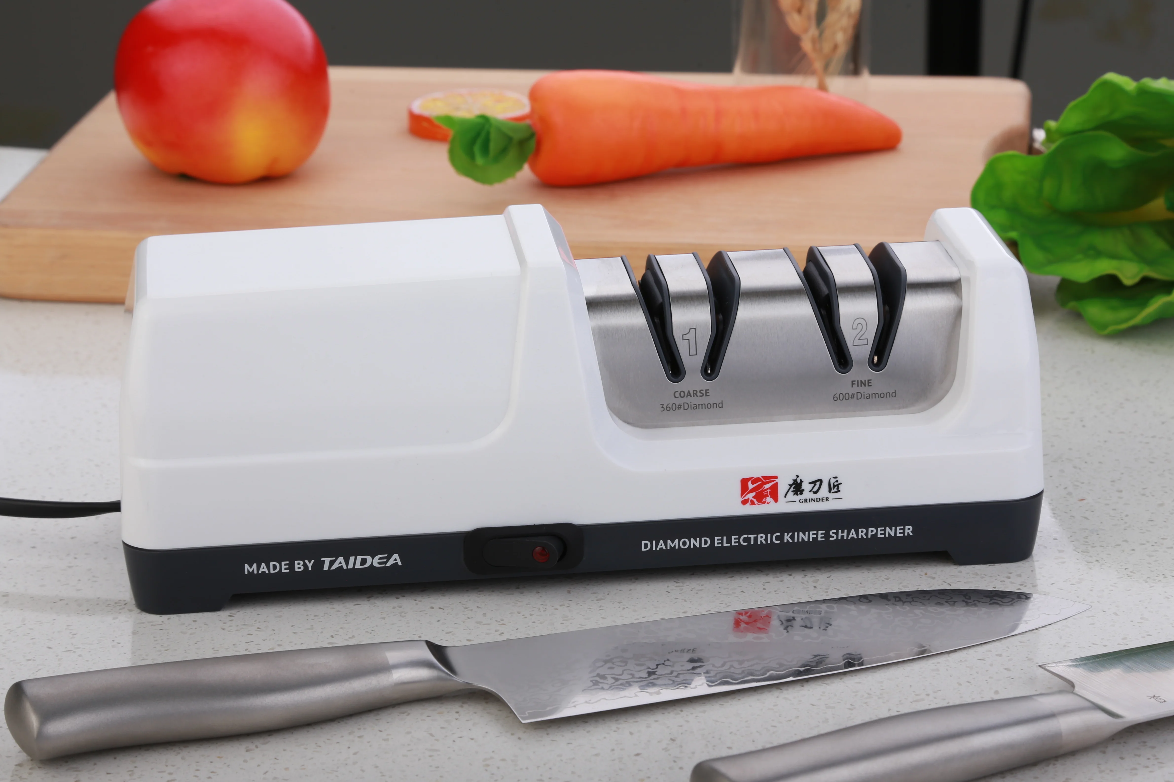 TAIDEA Smart Gadgets  Kitchen Ware Top Level TG2201 2 Stages Electric Diamond Steel Kitchen Knife Sharpener