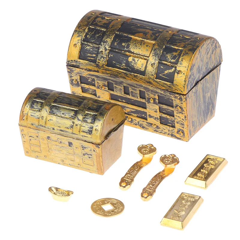 Plastic Christmas Treasure Chest Box Vintage Jewelry Small Jewelry Box Pirate Treasure Chest Gift Box