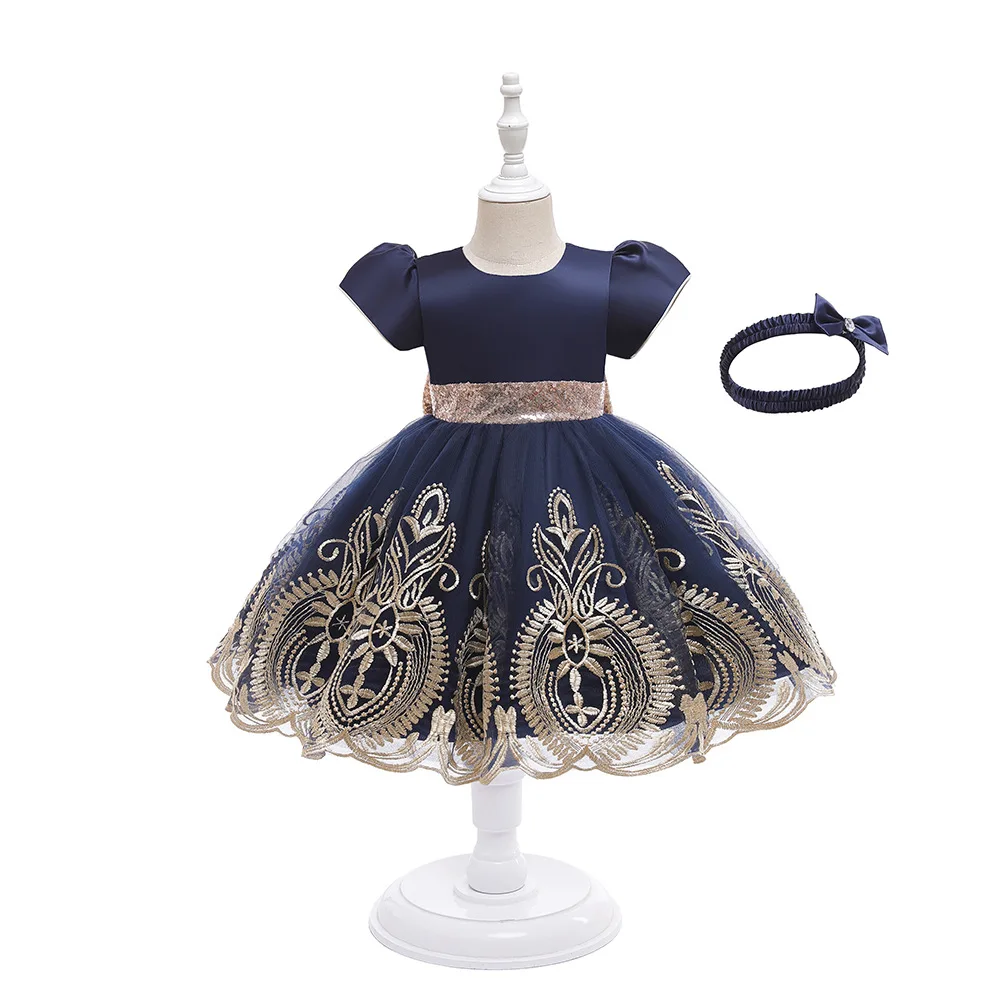 baby Bow-knot mesh tutu skirt party children lace birthday wedding designs flower girls princess model night dresses