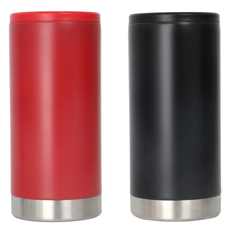 Wholesale 12oz Skinny Cooler Stainless Steel Slim Can Cooler Insulator Keep Beer or Seltzers Optimal Temperature