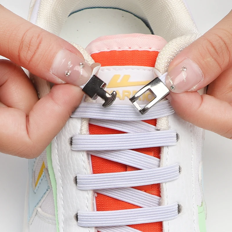 25 Colors Flat Shoelaces Without Ties Elastic Shoe Laces For Sneakers Rubber Band Lazy Shoes Lace Leisure Accessories Unisex