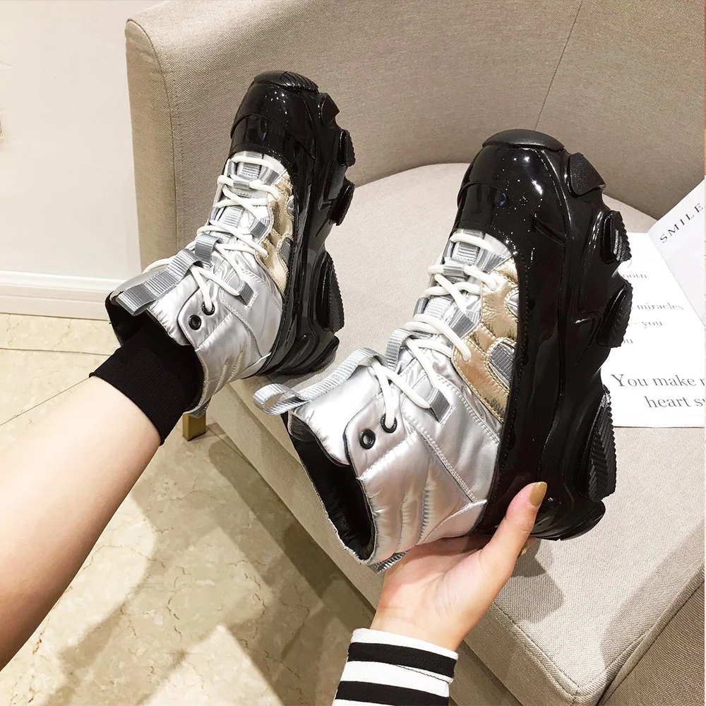 
2021 fashion modern trend winter boot ladies hidden wedge silver color leather boots casual boots 