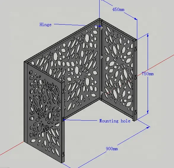 Customized decorative laser cutting metal aluminum air conditioner covers