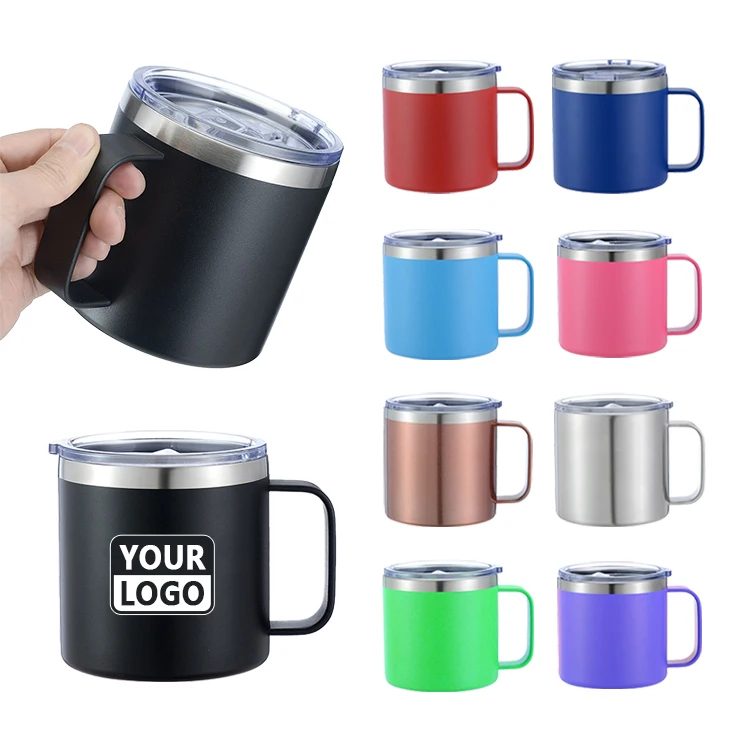 Custom logo 12 oz blank metal cup stainless steel double wall 14 oz Beer camper thermal insulated 16 oz coffee mug