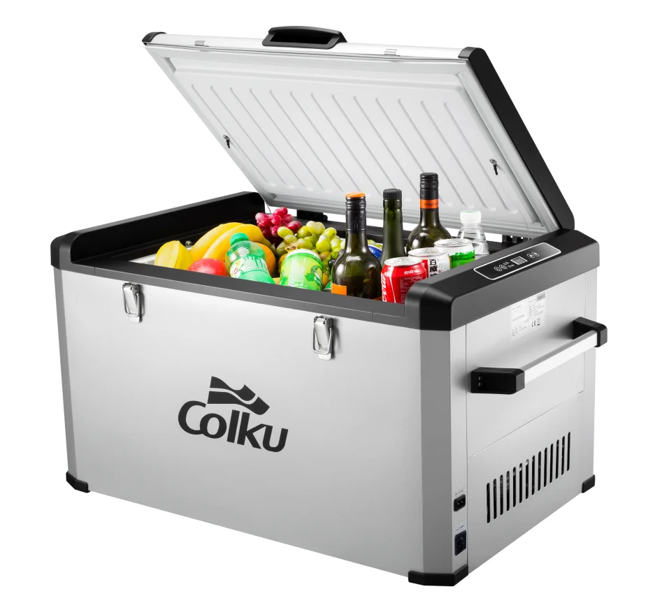 Large Capacity DC-60F Car Refrigerator 12V Fridge Freezer with Handles for RV Caravan SUV Outdoor Camping Fridge