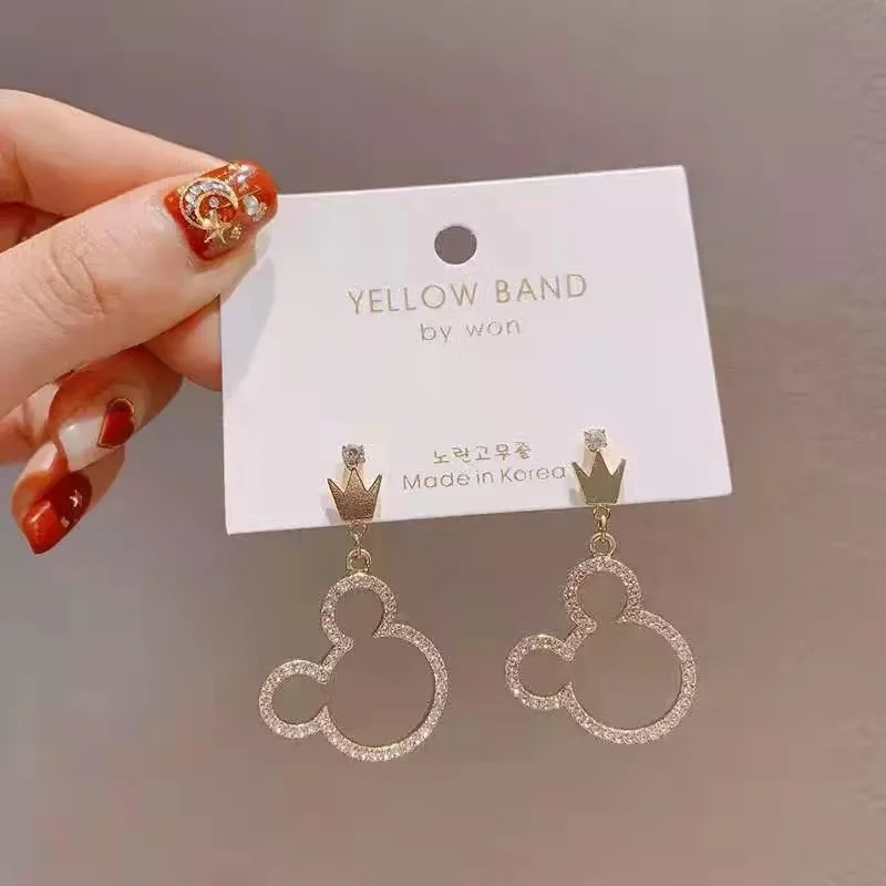 Elegant Trendy S925 Princess Earrings for Girls Gold Plated Fashion Jewelry Cute Hoop Design for Gifts