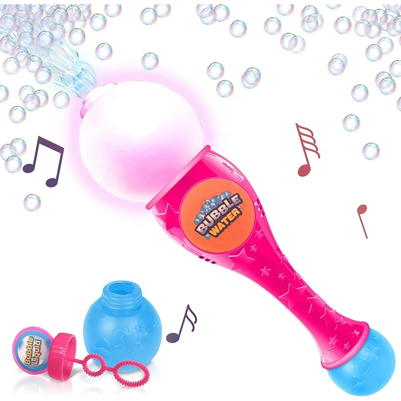 Amazon Hot Selling Light Up Bubble Blower Wand Toy with Thrilling LED & Sound Effect for Kids