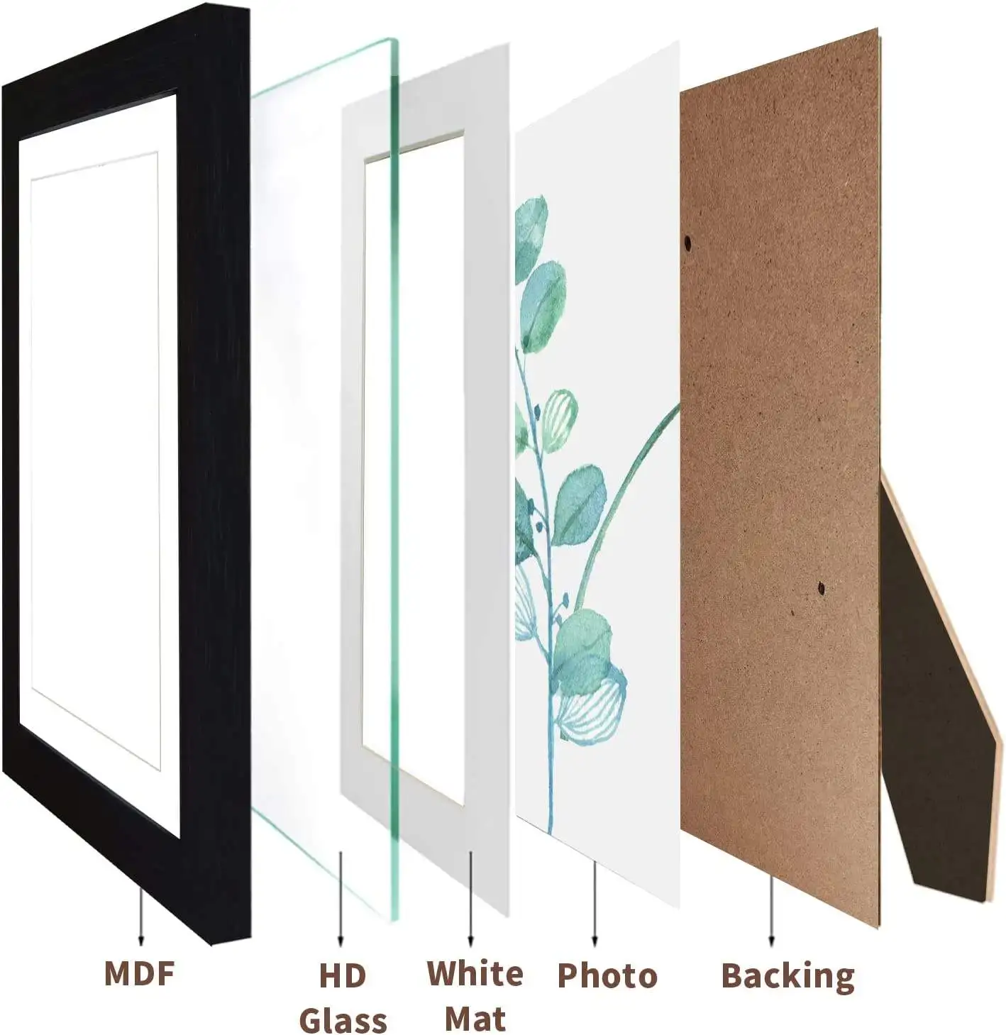 Picture Frames Black Display Pictures Frame Table Top or Wall Hanging Wood Photo Frames