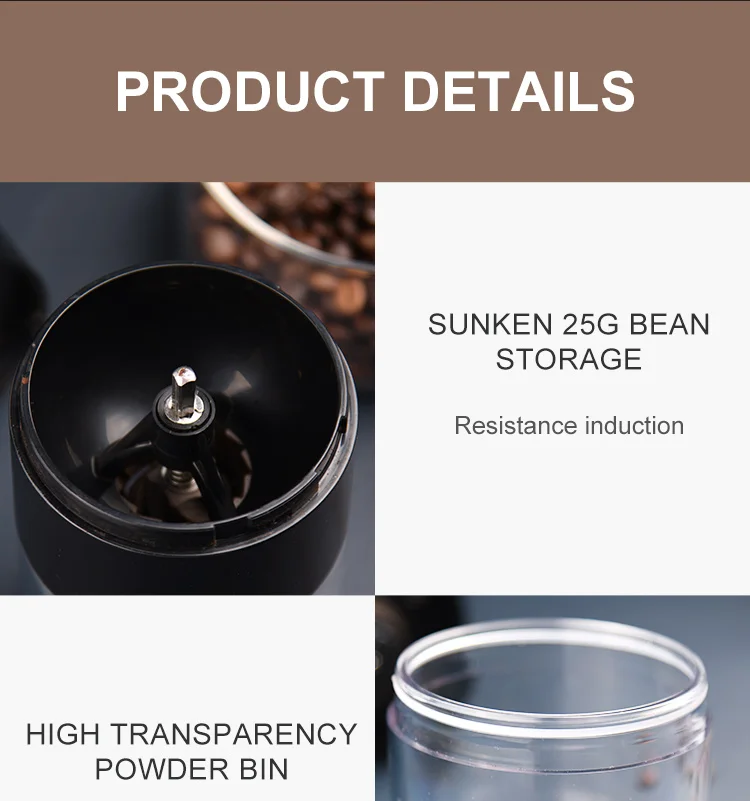 Automatic coffee baking and grinding machine One press for grinding   power off automatically when finished
