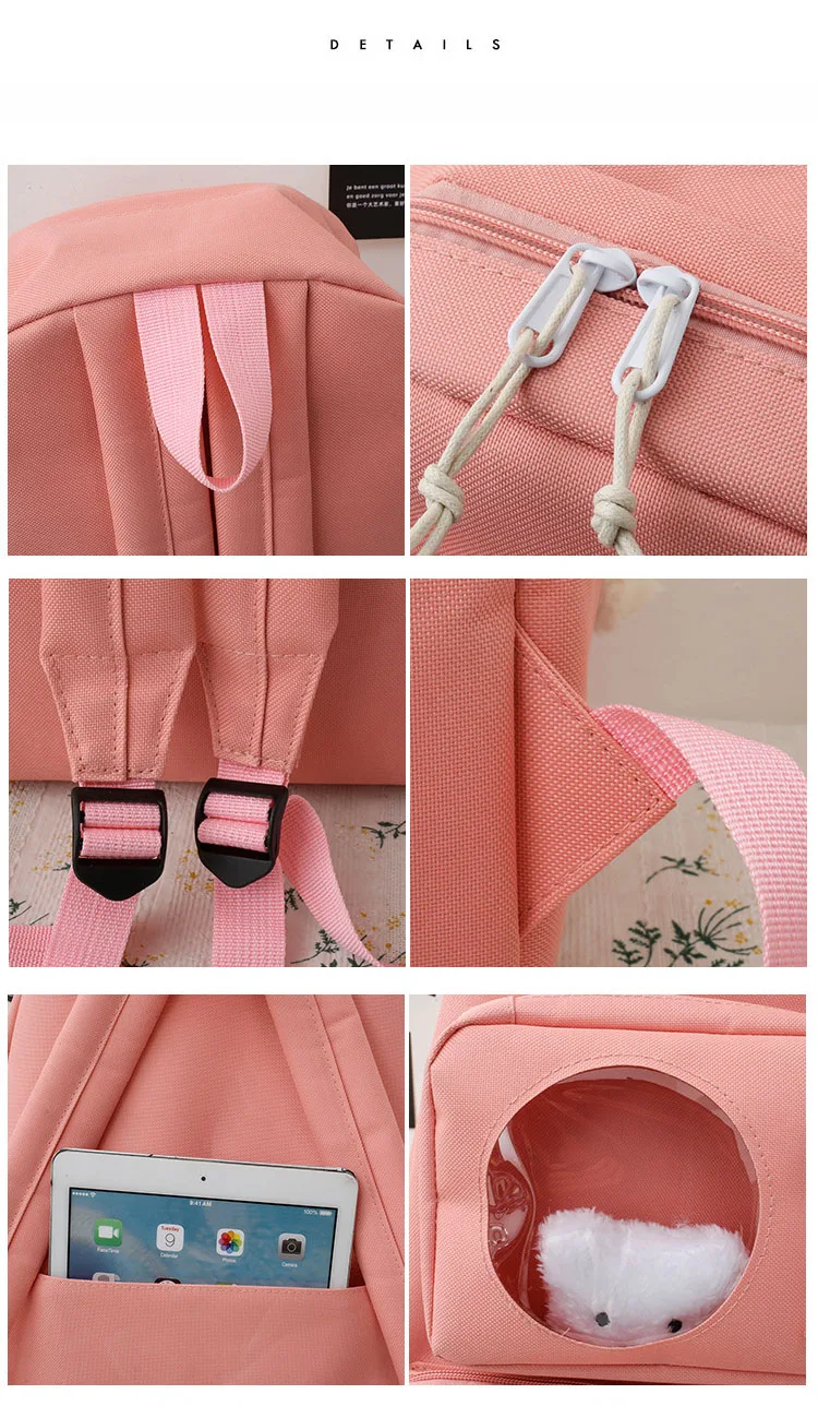Wholesale Price 5 Piece Bag Set Student Children Durable Big Backpack High Custom Backpack School Bag Sets