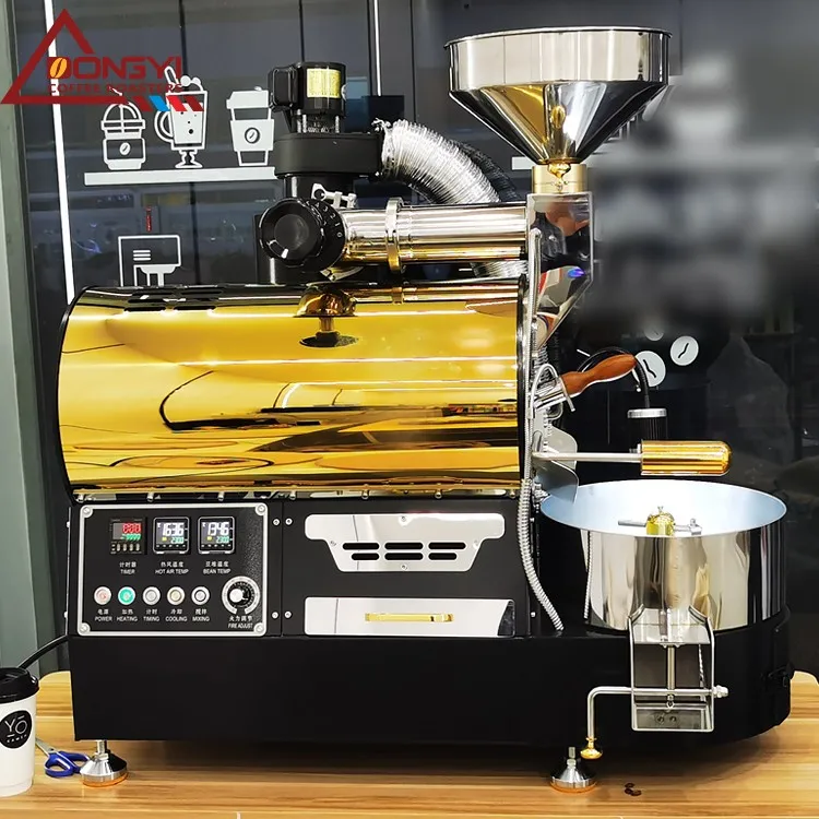 CE Certification DONGYI 20 years old shop Home/commercial  small 1kg 2kg coffee roaster machine LNG/LPG Gas or Electric heating