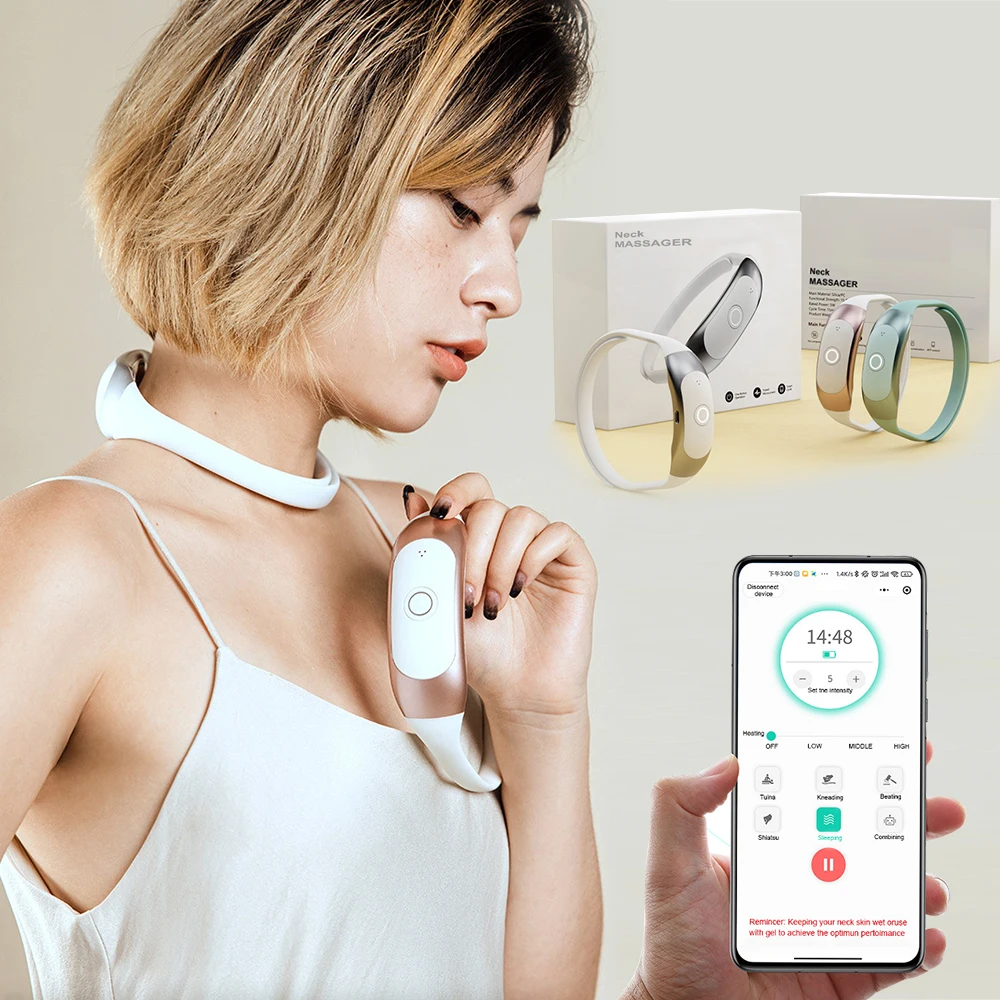 Low Frequency Impulseelectrotherapy Neck Muscle Relax Neck Kneading Massager Magnet Therapy Anti Aging Ems Neck massager