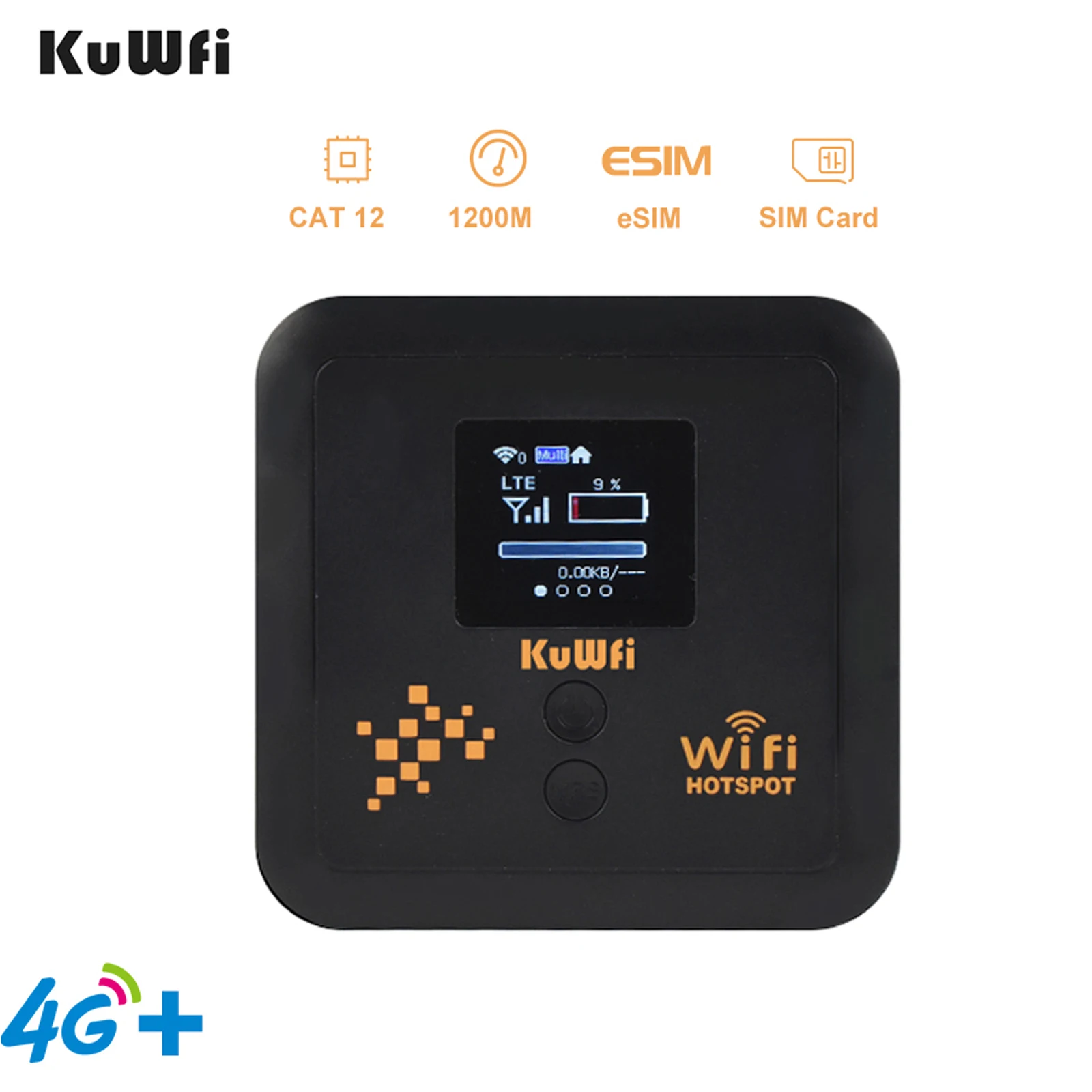 OEM ODM KuWFi cat12 двухдиапазонный 1200 Мбит/с 4 г + маршрутизатор LAN порт Мобильный аккумулятор 4000 мАч 4 г портативный Wi-Fi маршрутизатор для путешествий