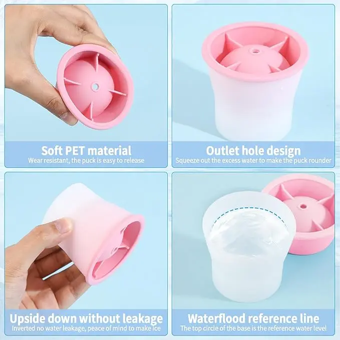 Food grade Whiskey reusable silicone circular ice hockey mold DIY for making large spherical ice hockey household ice storage