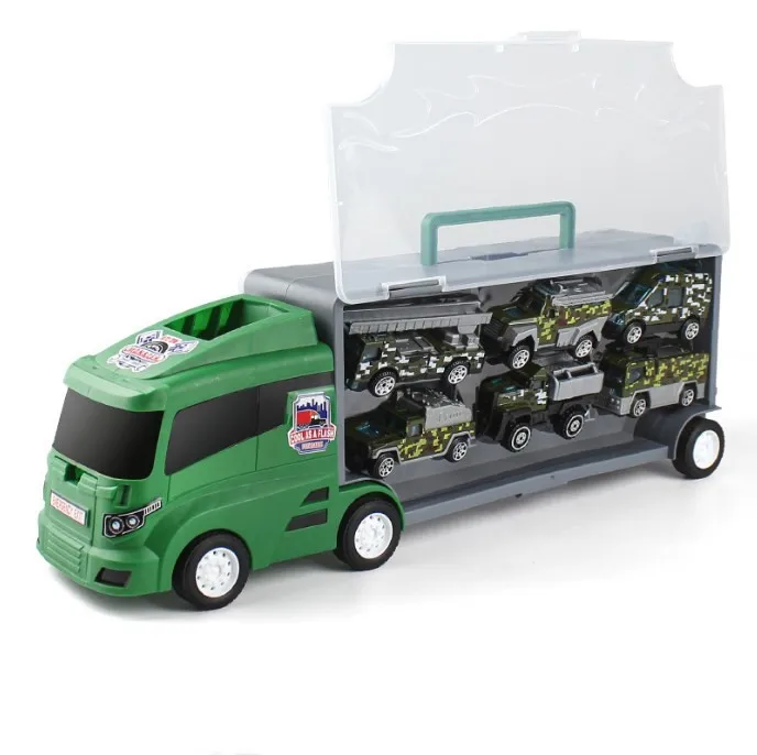 Kids Toys Car for Boys,Toddler Truck Toy Large Transport Cars Carrier Set,Kids Toy Truck with 6 Alloy Metal Car Toy