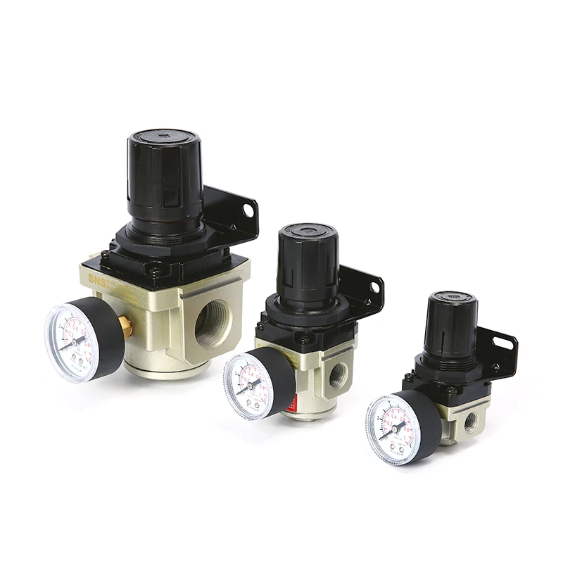 SNS AR3000 PT1/4' series pneumatic air control compressor pressure relief regulator valve with bracket gauge
