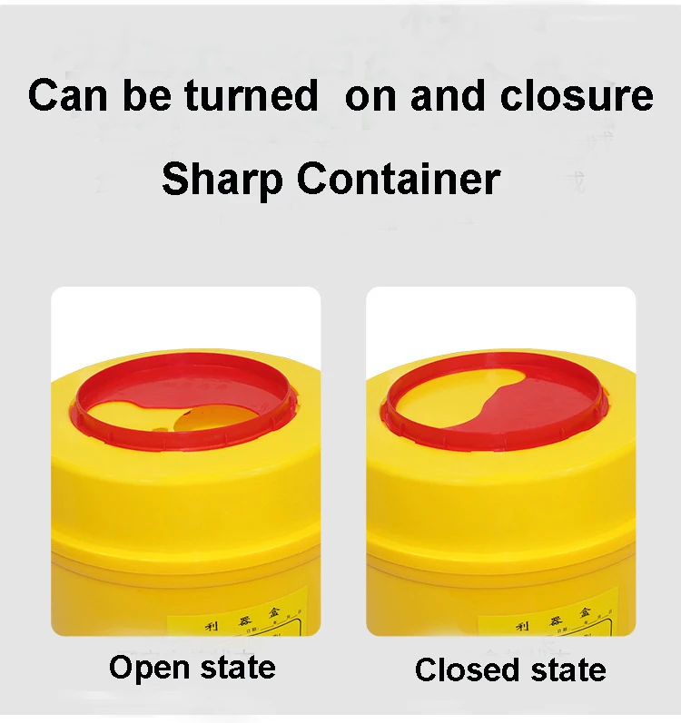Medical PP Plastic Safety Box Biohazard Needle Syringe Bin Disposable Sharps Container