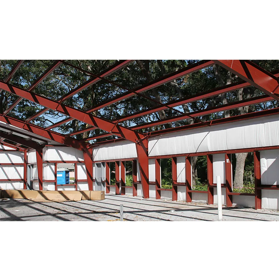 Large Span Hot DIP Galvanized Steel Structure Building Prefab Warehouse with Insulated Rock Wool Sandwich Panel