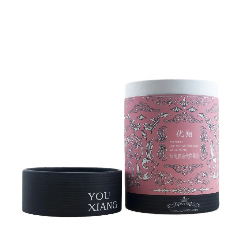 
FSC Wholesale High Quality Colorful Printed Paper Cylinder Food Packing Jelly Box 