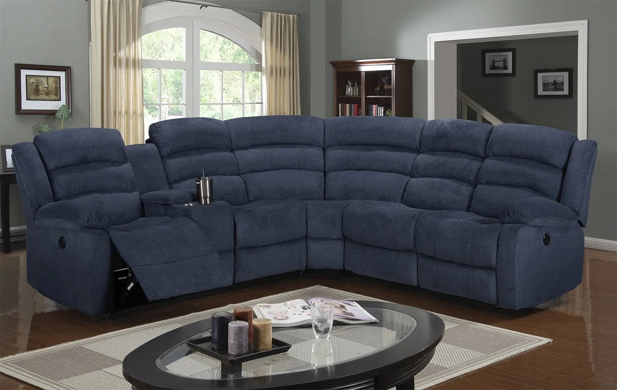 Modern Fabric Single Sofa with Cup Holder Manual Glider Rocker Recliner Sofa Chair HM7003